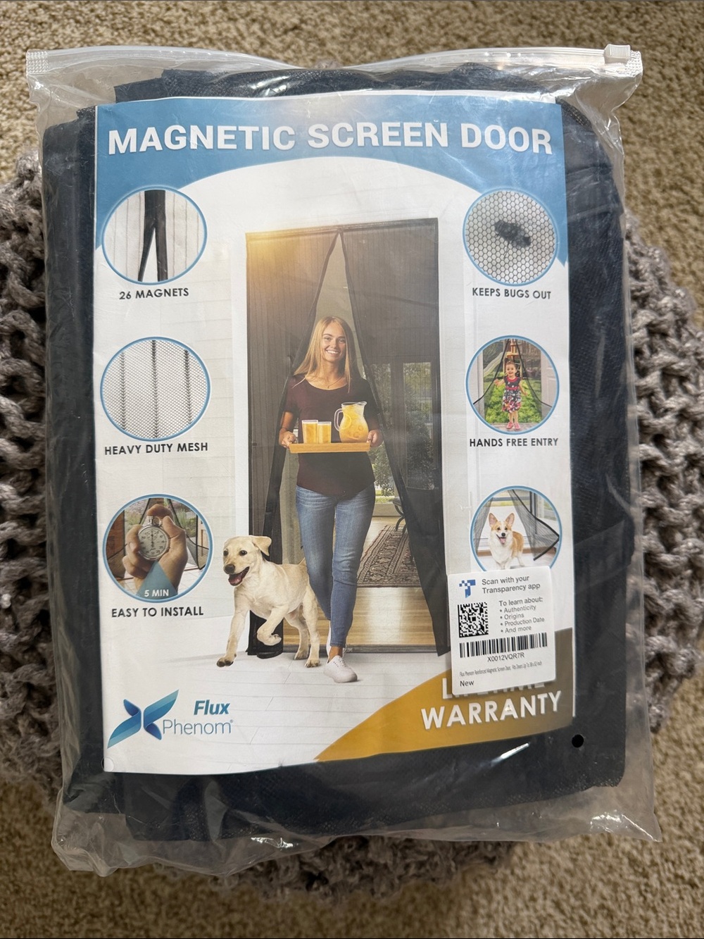 Magnetic Screen Door - Black